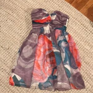 Silk colorful floral summer dress